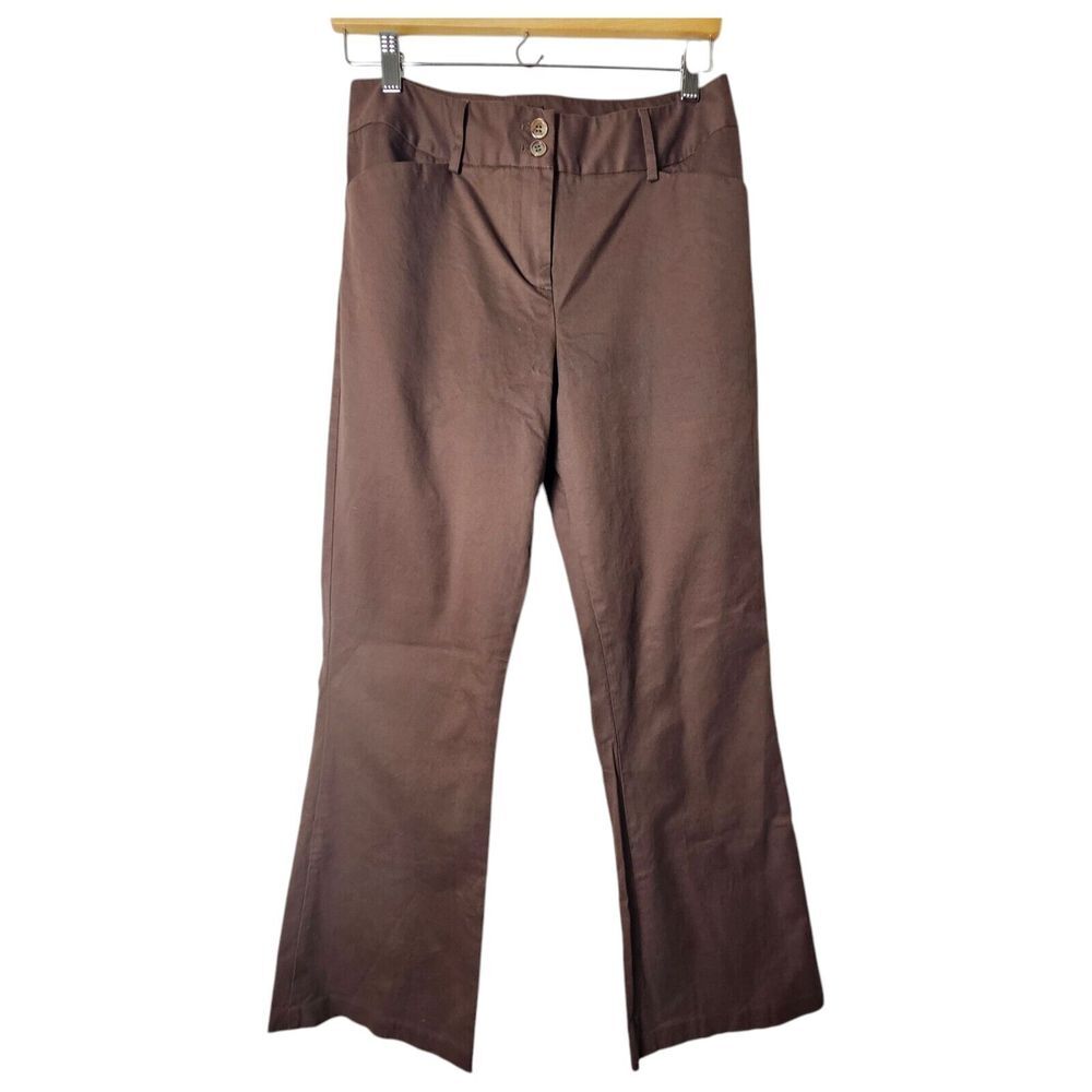 J. McLaughlin Chino Pants Chocolate Brown Size 10 Straight Leg Stretch Cotton‎